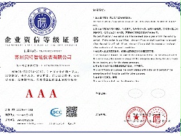 企业信用评价等级证书