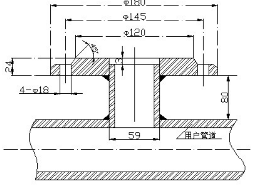 安装底座与被测管道的焊接