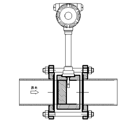 法兰卡装式流量计安装结构图